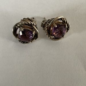 Stunning, authentic David Yurman amethyst stud earrings